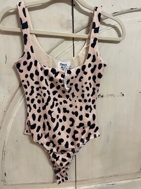 Princess Polly One Piece Bodysuit Pink Black Animal Print Size US 4